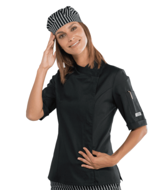 Veste cuisine femme noire LADY SNAPS - Isacco