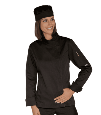 Veste cuisine femme noire ml LADY SNAPS - Isacco