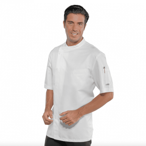 Veste de cuisine blanche Manches Courtes Bilbao – Isacco