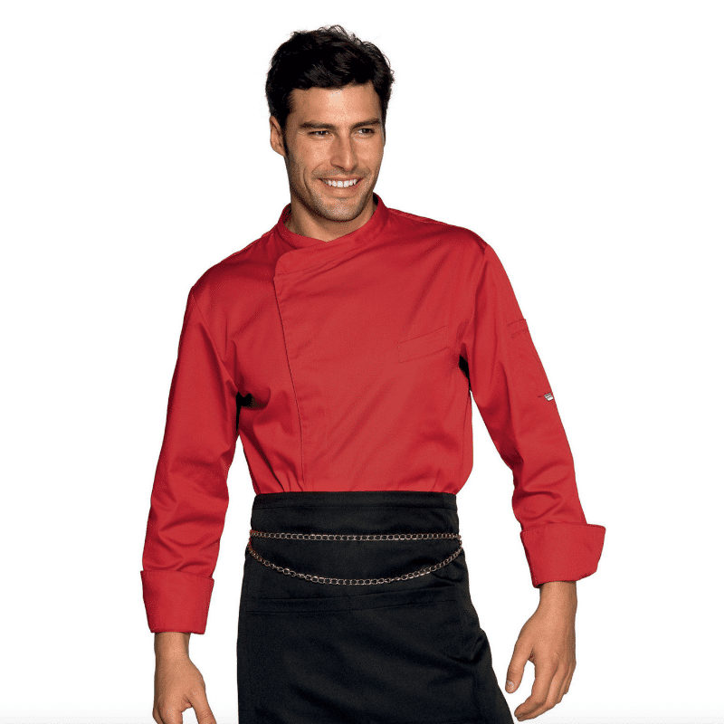 veste de cuisine bibao rouge isacco