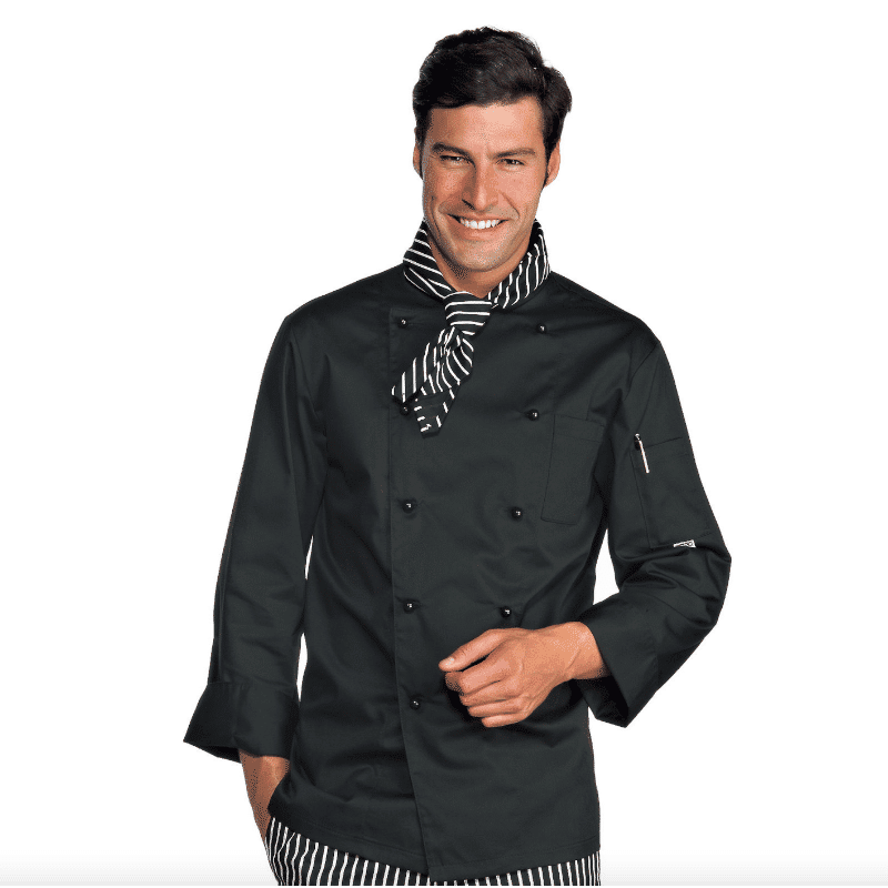 veste de cuisine classique noir isacco