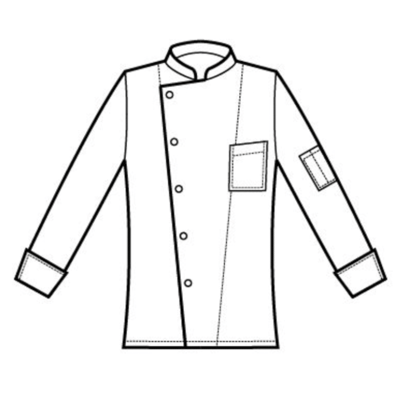 Veste de cuisine polycoton noire BELFAST - ML - ISACCO 1